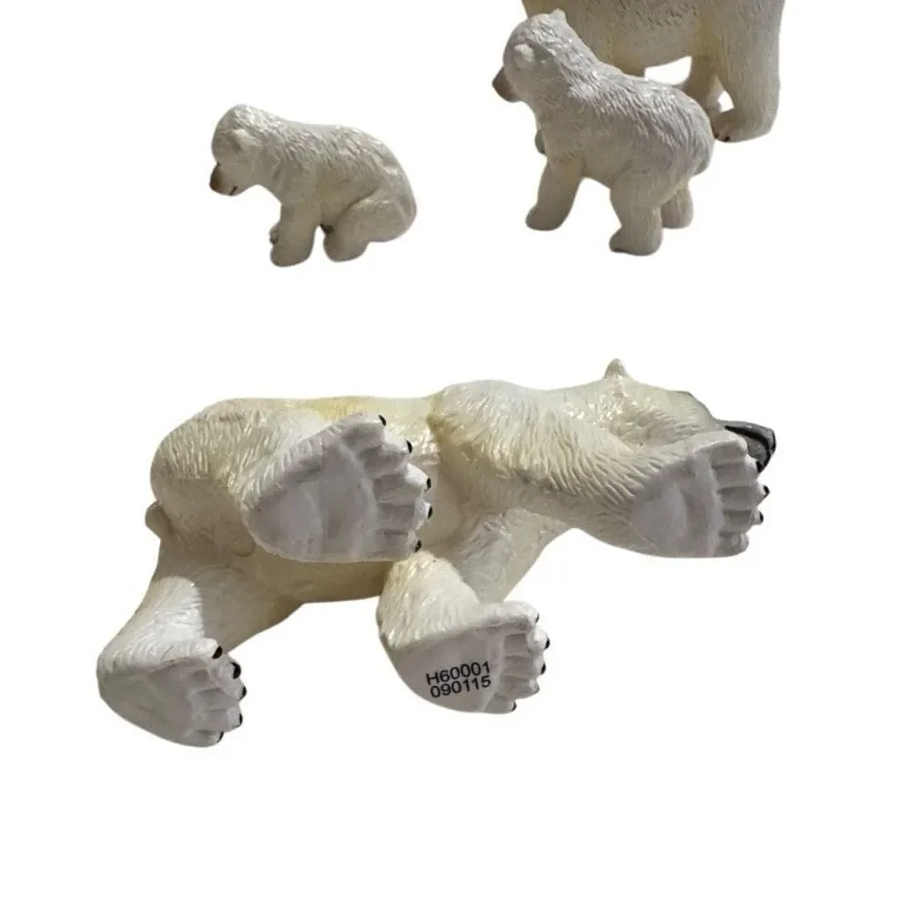 2015 Terra Battat Polar Bear Family Realistic Arctic Animals Set 4 Pcs